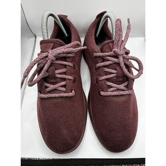 Allbirds Wool Runner Lace Up Athletic Running Shoe Womens Size 8 Burgundy Red - Picture 6 of 8